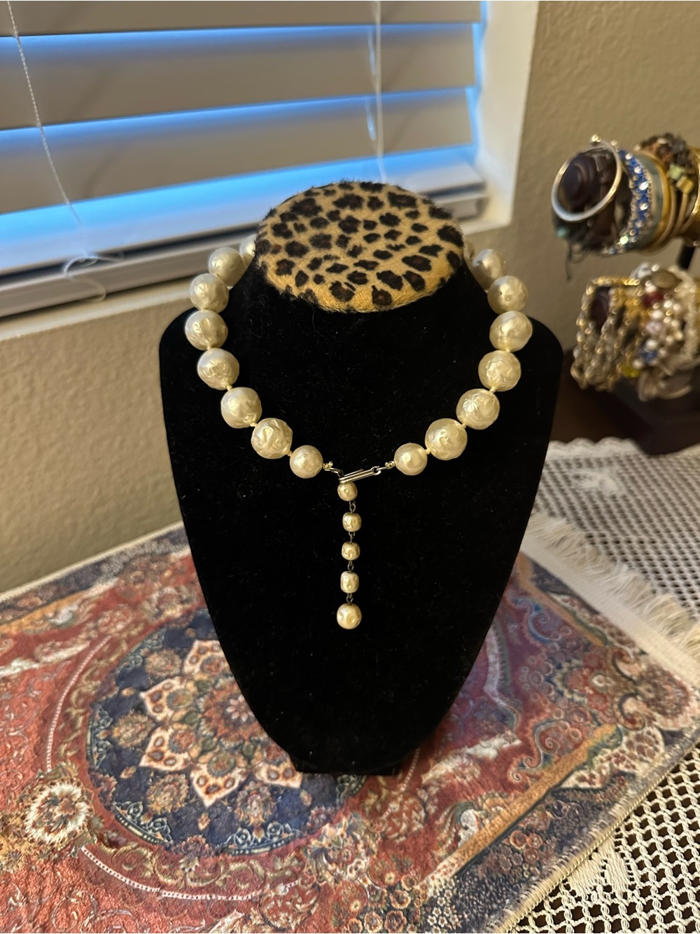 Vintage Pearl Bead Drop Necklace